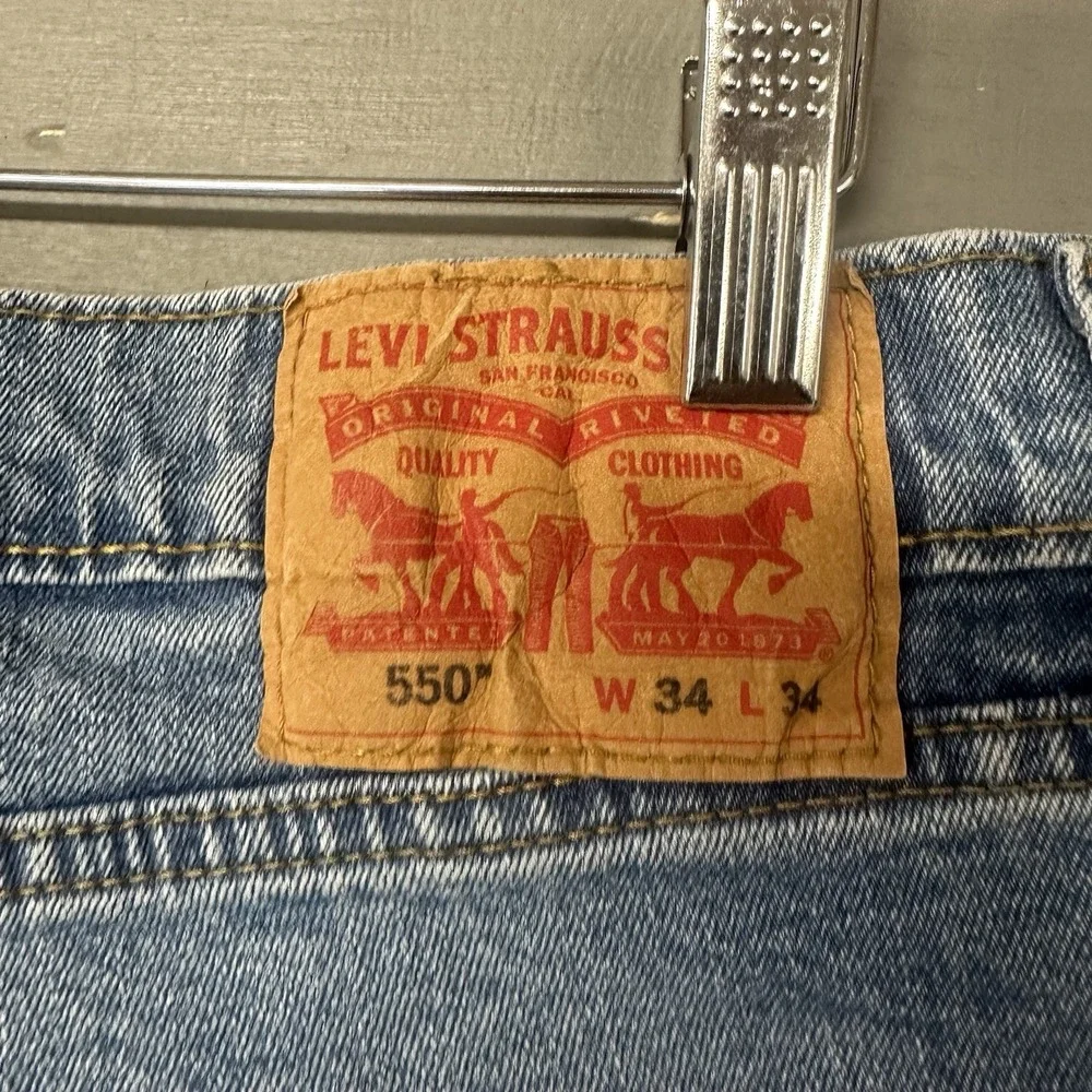 Vtg Levis Jeans Mens 34x34 Blue 550 Relaxed Fit‎ Straight Medium Wash Denim Y2K